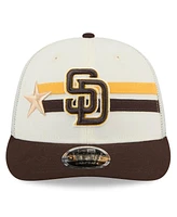 New Era Men's Cream/Brown San Diego Padres 2024 Mlb All-Star Game Workout Meshback Low Profile 9FIFTY Snapback Hat