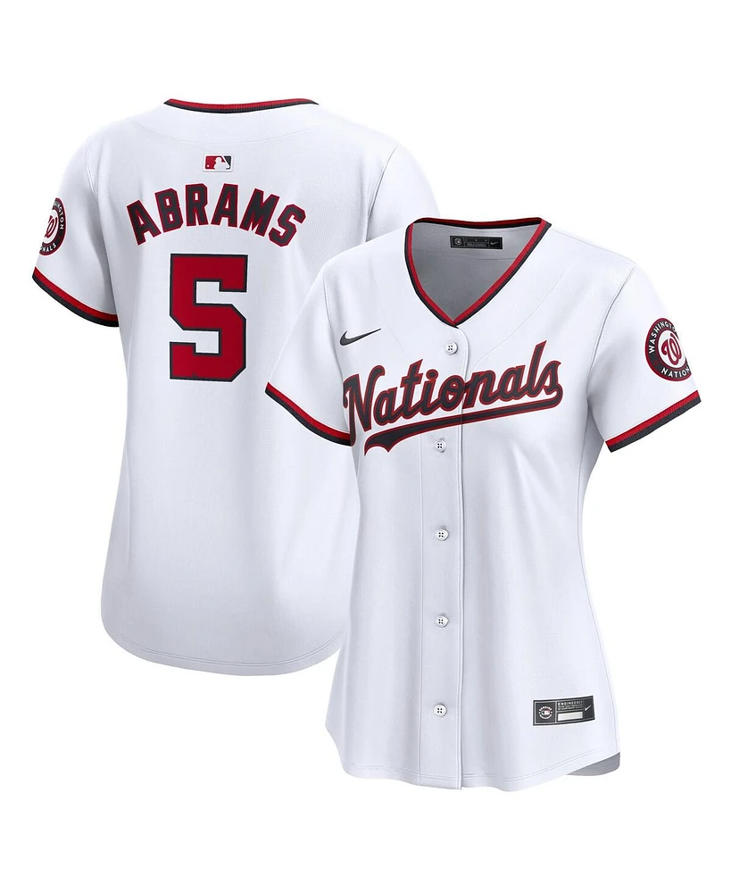 Nike Women's Cj Abrams White Washington Nationals Home Limited Player Jersey