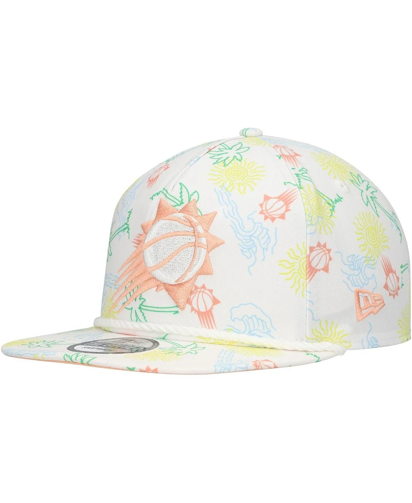 New Era Men's White Phoenix Suns Palm Trees and Waves Golfer Adjustable Hat