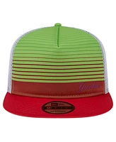 New Era Men's Red New York Yankees Neon Horizon A-Frame Trucker 9FIFTY Snapback Hat