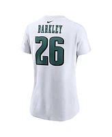 Nike Women's Saquon Barkley White Philadelphia Eagles Player Name Number T-Shirt