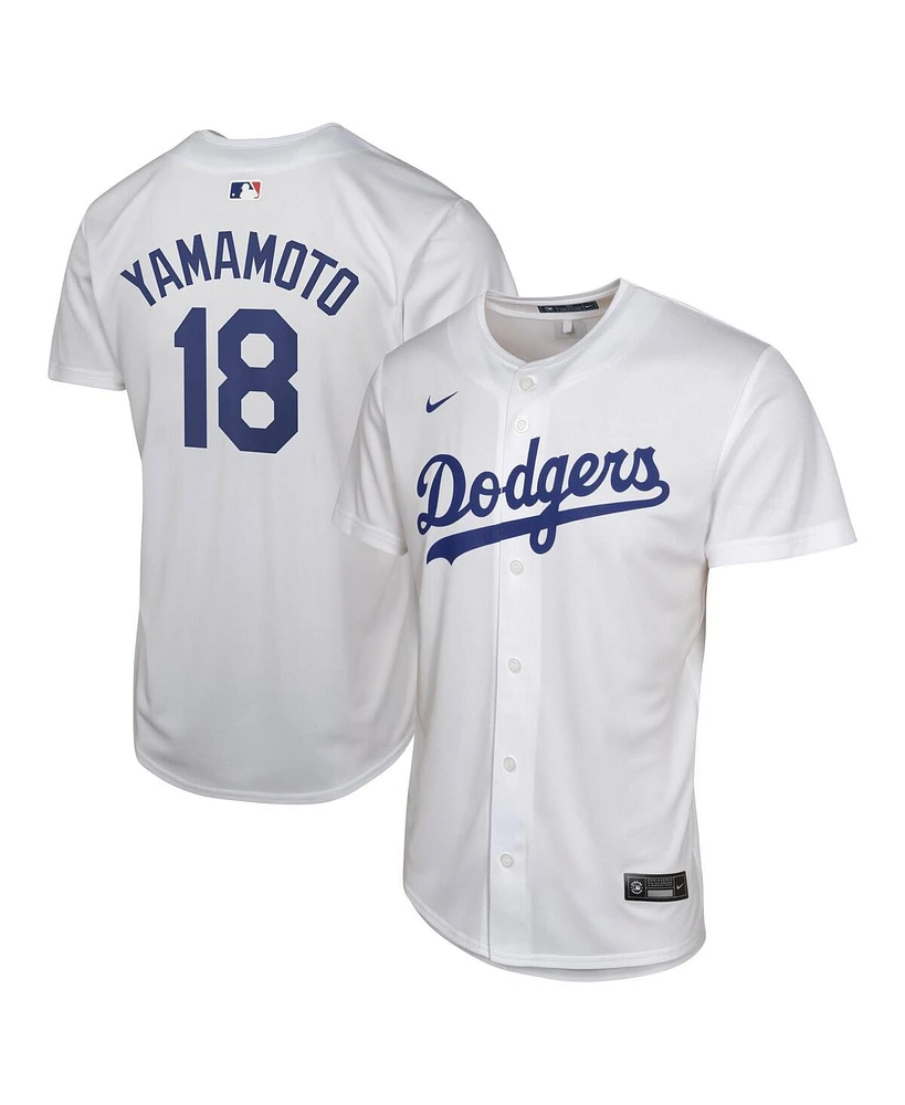 Nike Big Boys and Girls Yoshinobu Yamamoto White Los Angeles Dodgers Home Replica Player Jersey