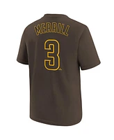 Nike Preschool Jackson Merrill Brown San Diego Padres Player Name Number T-Shirt