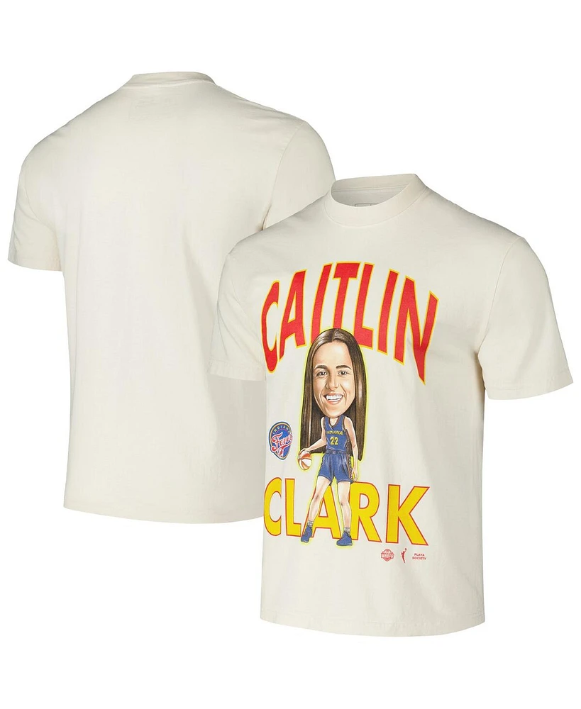 Playa Society Men's and Women's Caitlin Clark Cream Indiana Fever Draft T-Shirt