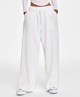 Planet Heart Juniors' Foldover-Waistband Wide-Leg Sweatpants