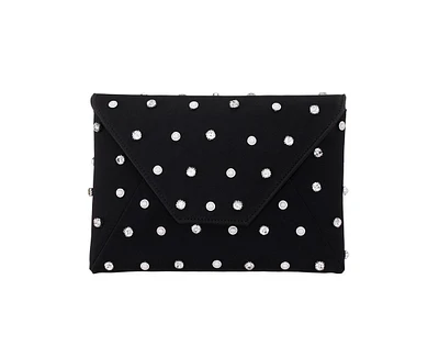 Nina Imitation Pearl/Crystal Adorned Square Envelope Clutch