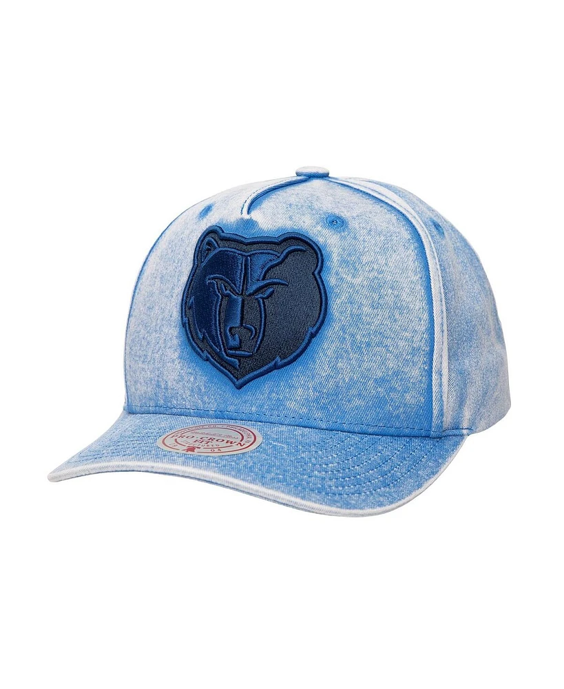 Mitchell & Ness Men's Blue Memphis Grizzlies Washed Out Tonal Logo Snapback Hat