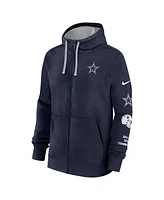 Nike Men's Navy Dallas Cowboys Multi Logo Full-Zip Hoodie