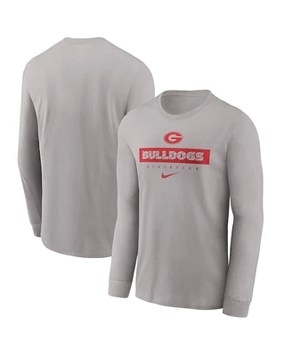 Nike Men's Gray Georgia Bulldogs 2024 Sideline Legend Performance Long Sleeve T-Shirt