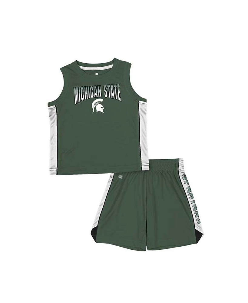 Colosseum Toddler Green Michigan State Spartans Vecna Tank Top Shorts Set