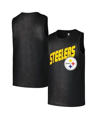 Outerstuff Big Boys and Girls Black Pittsburgh Steelers Sun-Bleached Ride the Tide Tank Top