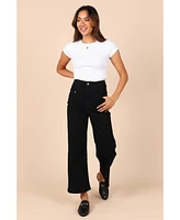 Petal and Pup Women's Georgette High Waisted Straight Leg Pants