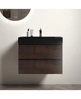 Streamdale Furniture Matte Black Integrated Quartz Basin: Modern Elegance for Your Bathroom