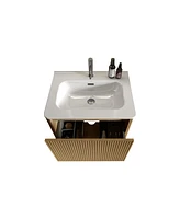 Streamdale Furniture Etna 24" Striped Oak Vanity w/ White Sink