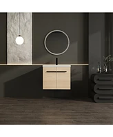24" Oak Vanity with Resin Sink & Cabinet