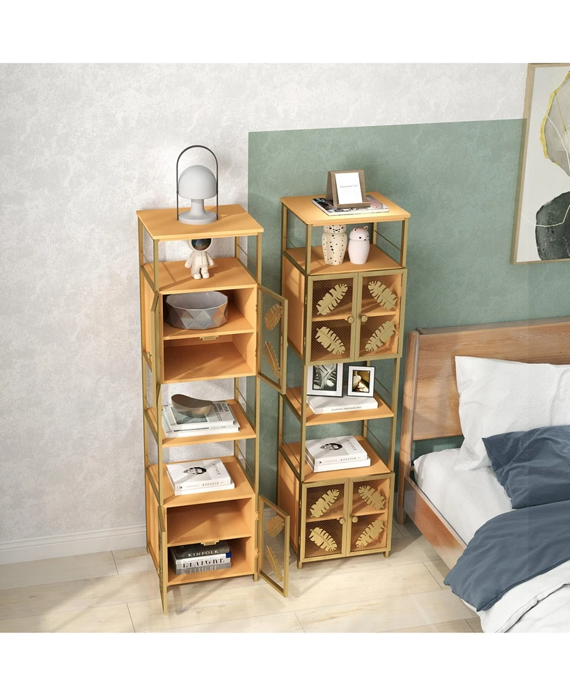 Streamdale Furniture Tall Floor Cabinet with Open Shelves and Closed Storage