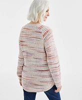 Style & Co Women's Waffle Space-Dye Sweater, Created for Macy's