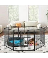 Slickblue 8 Panel Pet Fence Indoor Outdoor