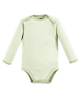 Touched by Nature Baby Boys Organic Cotton Long-Sleeve Bodysuits, Peas And Thank You