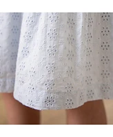 Hope & Henry Toddler Girls Organic Flutter Sleeve Tiered Eyelet Dress