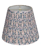 Hardback Shirred Empire Lamp Shade Pink Blue Floral Medium 8" Top x 13" Bottom x 11" Slant x 10.75" High Spider with Replacement H