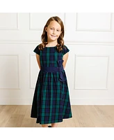Hope & Henry Little Girls Cap Sleeve Party Dress with Bow Sash, Toddler|Child