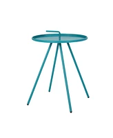 Modern Side Table With Handle And Durable Steel Frame