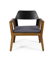 Acacia Wood Club Chairs With Cushions (Set Of 2)