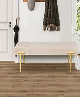 48" Velvet Ottoman Bench with Gold Legs for Living Room, Bedroom, Entryway