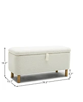 Streamdale Furniture Soft Boucle Upholstered Storage Ottoman