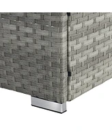 Gray Rattan Outdoor Sofa and Deck Chair