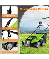 Slickblue 16-Inch Electric Lawn Dethatcher and Scarifier with Collection