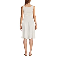 Lands' End Women's Cupro Fit and Flare Sleeveless Dress