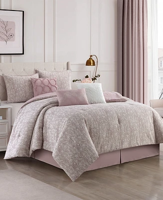 Closeout! Stratford Park Fraidy Cotton Jacquard 7-Pc. Comforter Set, King