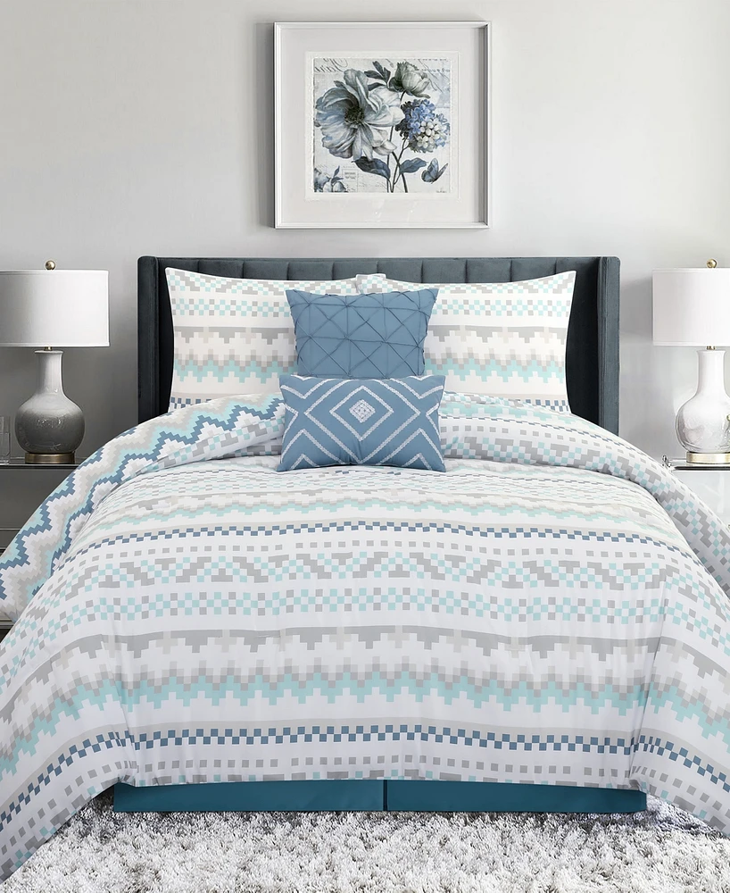 Closeout! Stratford Park Nereida Geometric 6-Pc. Comforter Set