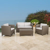 4-Piece Outdoor Sofa Set With Cushions And Coffee Table