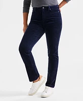 Style & Co Women's High-Rise Straight-Leg Corduroy Pants, Created for Macy's