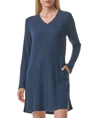 Tommy Hilfiger Women's Ribbed Long-Sleeve Sleepshirt