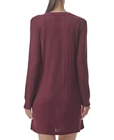 Tommy Hilfiger Women's Ribbed Long-Sleeve Sleepshirt