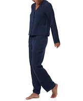 Tommy Hilfiger Women's 2-Pc. Satin Logo Notch Collar Pajamas Set
