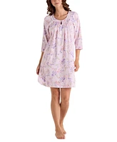 Miss Elaine Women's 3/4-Sleeve Floral Nightgown