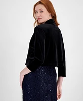 Connected Women's Velvet 3/4-Sleeve Shrug Jacket