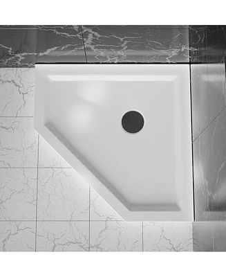 Streamdale Furniture 36"x36" Neo-Angle Shower Base with Wall Alcove