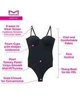 Maidenform Women's Firm Control Tummy-Shaping Multiway Thong Bodysuit DMS131