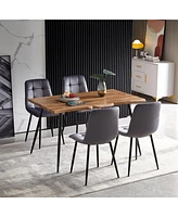 47" S-Shape Mdf Dining Table with Metal Legs