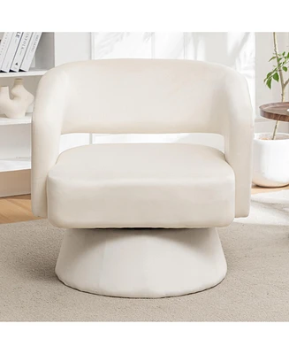 Simplie Fun Cozy Swivel Barrel Chair: Luxurious Comfort, Effortless Rotation