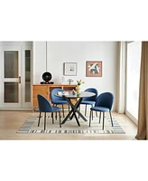 Streamdale Furniture 42" Black Mid-Century Dining Table with Round Mdf Top and Cross Legs