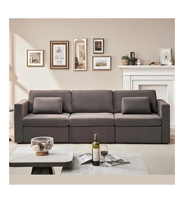 Simplie Fun Luxurious U-Shape Velvet Sectional Sofa