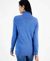 Style & Co Women's Printed Turtleneck Sweater, Created for Macy's