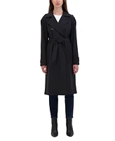 Sebby Collection Women's Belted Double Breasted Long Trench Coat